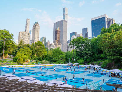 Newly debuted pickleball courts at Wollman Rink in Central Park