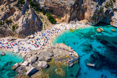 Cala Mariolu view from above in Italy’s Sardinia