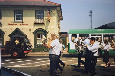 marching band euphonium wrexham wales archival