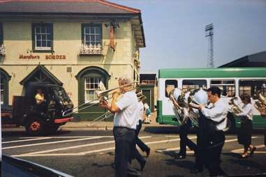 marching band euphonium wrexham wales archival 