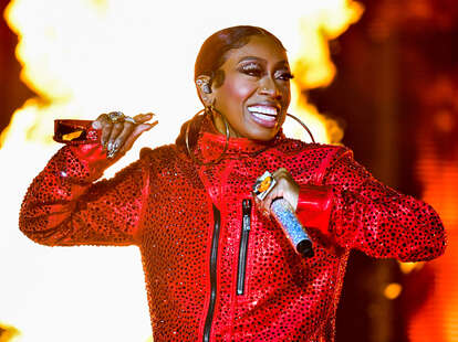 Missy Elliott performs onstage during the Lovers & Friends music festival at the Las Vegas Festival Grounds on May 06, 2023 in Las Vegas, Nevada.