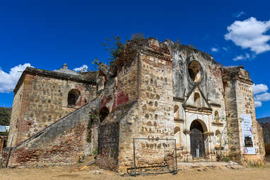 old stone church in oaxaca mexico Temple of the Apostle San Pablo