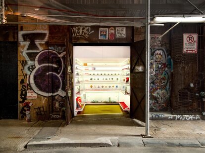 The 35-square-foot Mmuseumm on the bottom floor of a freight elevator