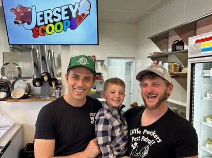Foggy Bottoms Boys in Jersey Scoops ice cream store