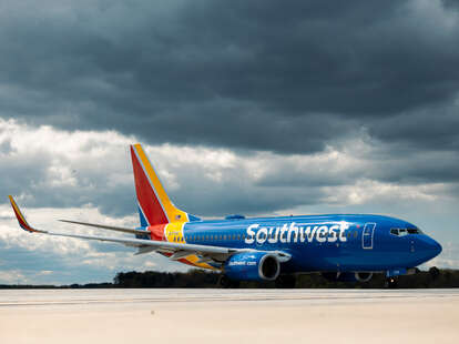A Southwest Airlines Boeing 737-700 airplane at Baltimore-Washington Airport (BWI) in Baltimore, Maryland, US.