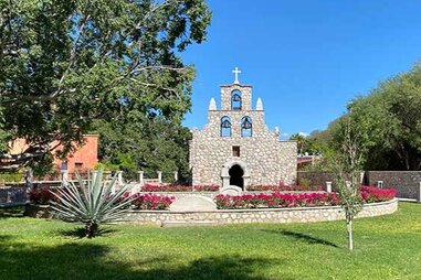 The view of the gardens at Hacienda de los Santos