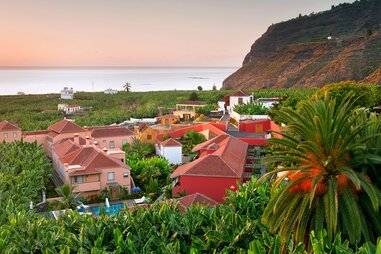 The view of the gardens at Hotel Hacienda de Abajo