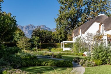 The view of the gardens at Erinvale Estate Hotel & Spa