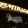 The Mirage Hotel and Casino in Las Vegas at night. 