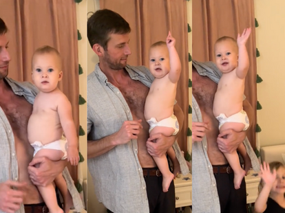 The Four Seasons Orlando baby, Kate Wise, in screenshots from the viral TikTok video.