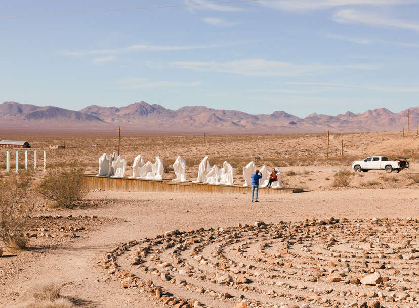 strange roadside attractions, rhyolite in Nevada 