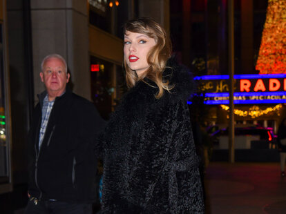 Taylor Swift arrives to the &ldquo;Poor Things&rdquo; premiere after party in Midtown Manhattan on December 06, 2023 in New York City.