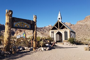 church and motel in Nelson Nevada