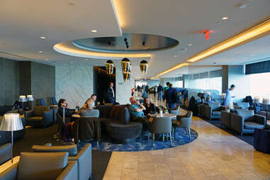 View of the United Airlines Polaris Lounge at the San Francisco International Airport (SFO)