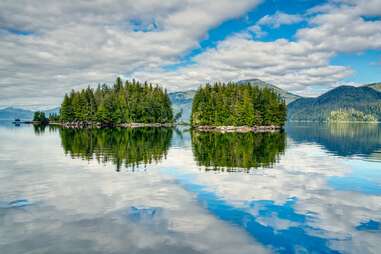 Small islands in Misty Fjords National Monument near Ketchikan, Alaska