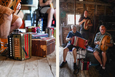 newfoundland accordions split with men playing instruments