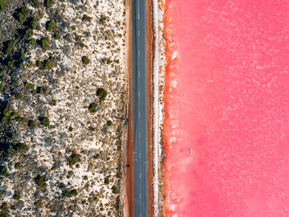 hutt lagoon pink lake western australia coral coast road trip