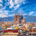 Church of La Sagrada Familia from Antoni Gaudi. Barcelona. Spain.