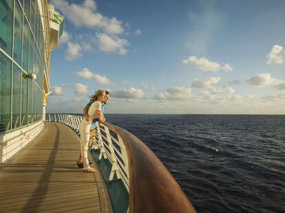 couple on a cruise deck