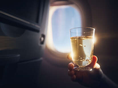 drinking on a plane