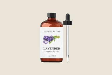 A bottle of lavender essential oil.