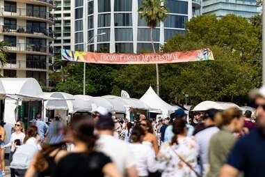 people walking at Coconut Grove Arts Festival