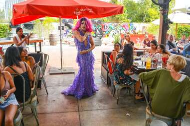 drag queen performing at R House