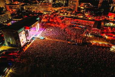 aerial shot of crowd at tortuga music festival