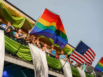 rainbow flag at southern decadence new orleans