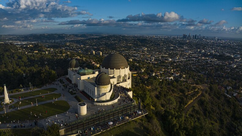 Griffith Observatory, Griffith Park in Hollywood Hills, Los Angeles, California.