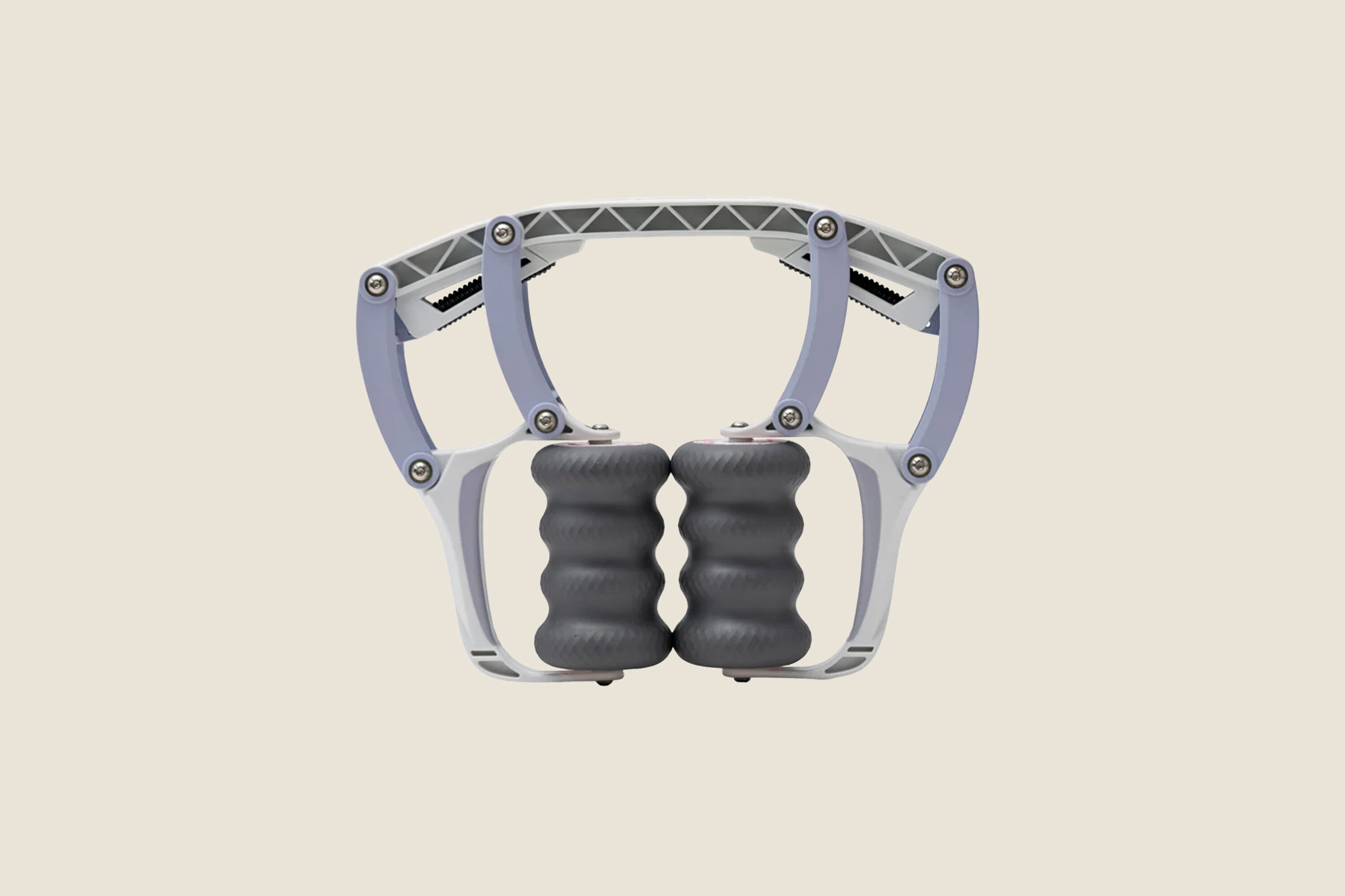 A photo of a Roll Recovery, a shaped foam roller.