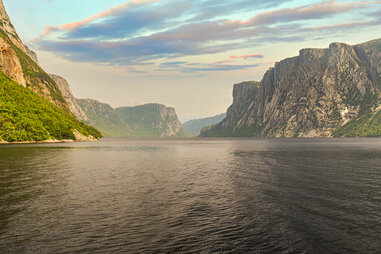 the fjords of the Western brook pond in Gros Morne National Park, Newfoundland and Labrador, Canada.