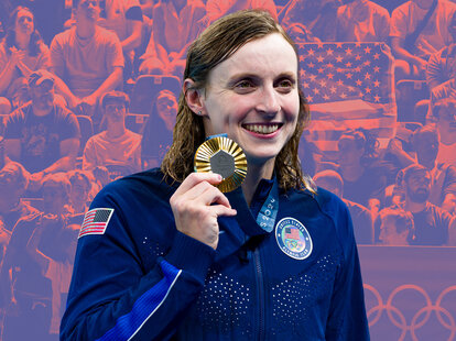 Olympic swimmer Katie Ledecky at 2024 Paris Olympics