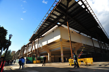 pauley pavilion under construction in westwood, ca