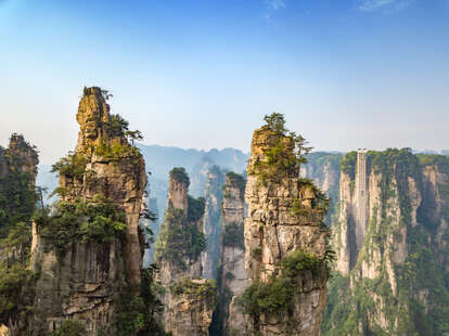 sandstone-quartz peaks of Zhangjiajie National forest in China 