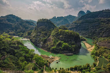 lush green Wuyi Mountains, home of oolong tea