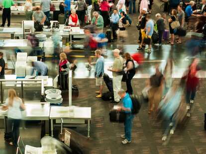 Busy TSA security lines