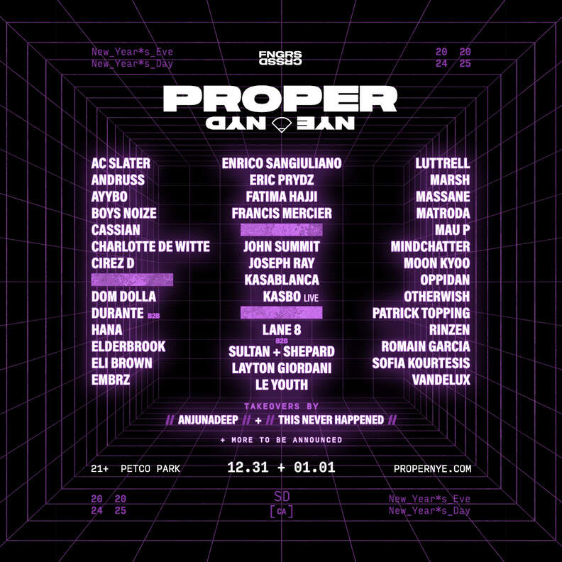 proper nye nyd 2024 lineup san diego