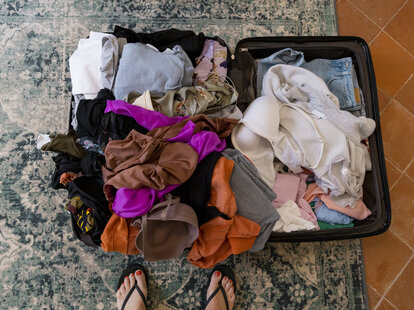 unpacking after a trip