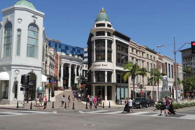 rodeo drive from across the street in beverly hills