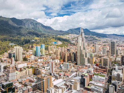 An aerial view of Bogota, Colombia.