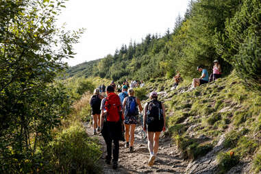 a group of hikers in poland