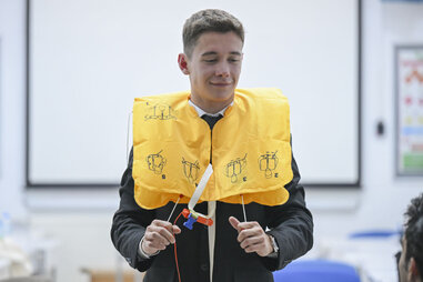 cabin crew safety demonstration