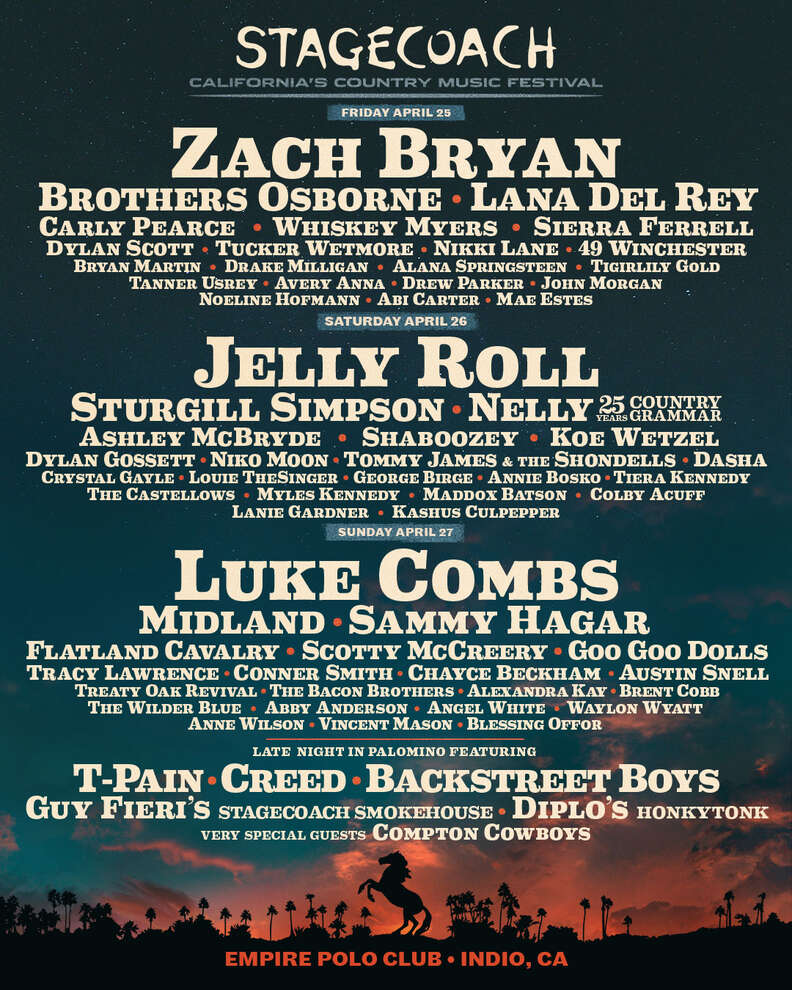 The Stagecoach music festival lineup poster.