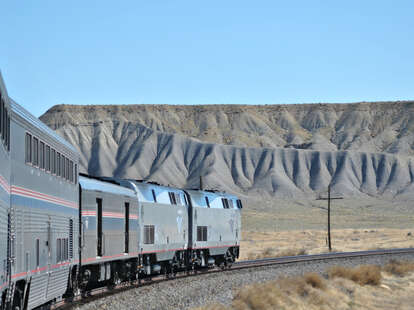 amtrak california zephyr train rolls through utah