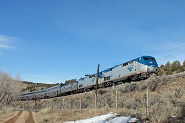 amtrak california zephyr train rolls through colorado