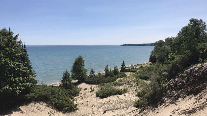 South east side of beaver island from the top of a sand dune