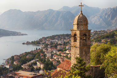 Kotor is an old town in Montenegro. The Church of Our Lady of Remedy is a Roman Catholic church, belonging to the Roman Catholic Diocese of Kotor. The church is perched on the slope of the St. John Mountain. The Church of Our Lady of Remedy dates from 151