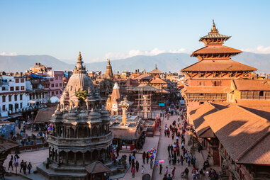 Ancient royal city of Patan at sunset, Nepal, adventure travel