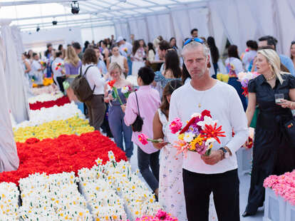 People flocked to the “Flower Market” exhibition by CJ Hendry